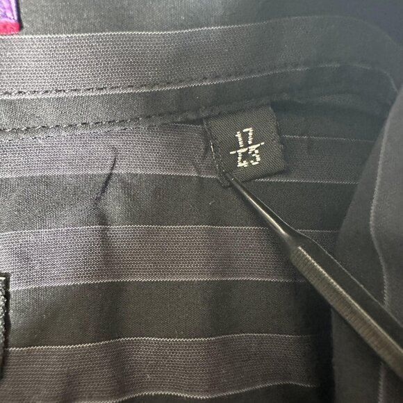 Paul Smith Shirt Men Size 17 43 Long Sleeve Striped 100% Cotton Made in Italy - Picture 4 of 11